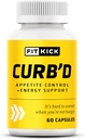FITKICK Curb'D Capsules – Non-Prescription Appetite & Craving Support, Energy & Focus Formula with Natural Extracts - Raspberry Ketones, Green Coffee Bean & Citrus Aurantium - 60 Vegan Capsules