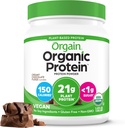 Orgain Organic Vegan Protein Toz, Kremy Chocolate Fudge - 21g Plant Protein, 7g Prebiyotik Fiber, Low Net Carb, No Lactose Materialss, No add Sugar, Non-GMO, For Shakes & Smoothies, 1.02 lb
