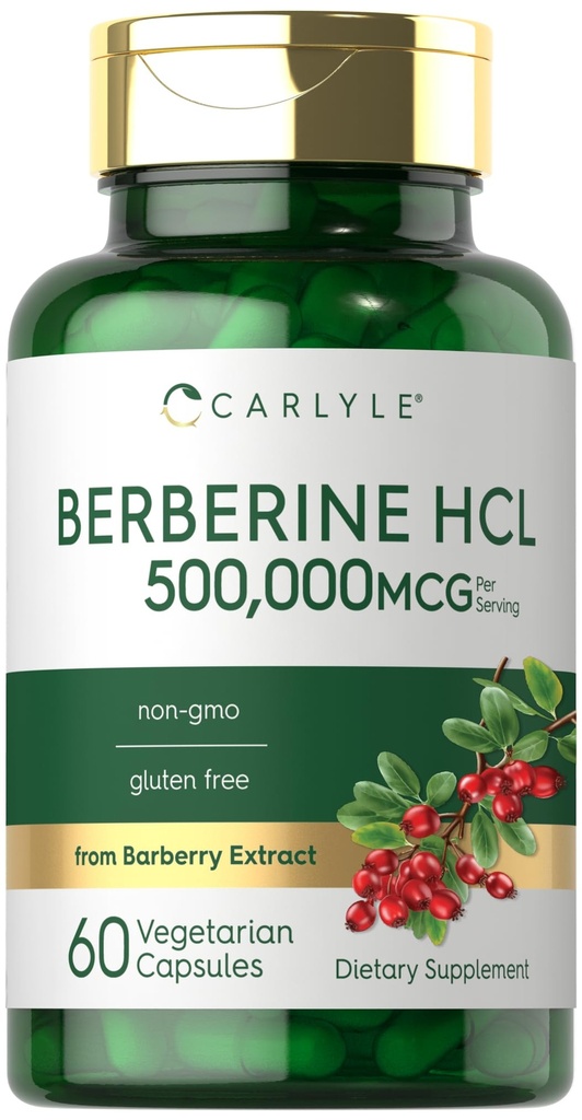 Carlyle Berberine HCL Supplement | 55.00 | Vegetarian, Non-GMO, Gluten Free