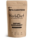 Beta Carotene 10% Vitamin A 25000 IU Toz | Immune System Support, Antioksi Supplement | Cartenoids for Health Vision, Eyes & Skin | 100% Natural Betacarotene (1.76 oz - 50 gram)