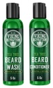 Viking Revolution Tea Tree Beard Wash ve Durumer Erkekler için Set - Doğal Ayıd Yumuşakener Argan Oil, Vitamin E ve Macintosh (5 Oz)