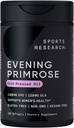 Sports Research® Evening Primrose Oil 1300 mg, 120 Capsules - 10% GLA, Cold-Pressed, Gluten & Soy Free