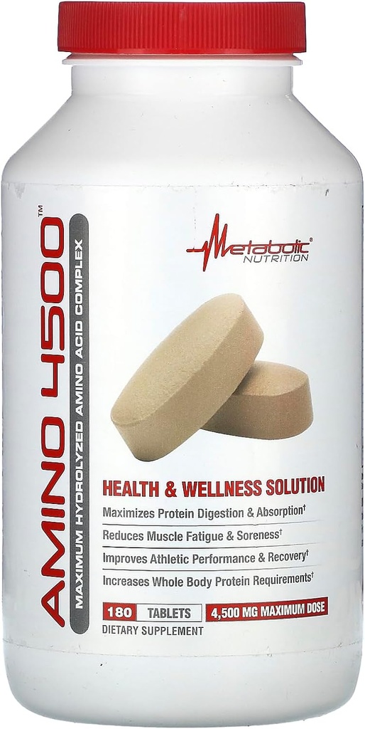Metabolik Beslenme 4500 Tabletler Maksimum Potency Hydrolyzed Amino Asit Kompleks 4500 mg (180)