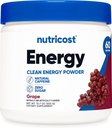 Nutricost Energy Drink Powder (Grape) (60 Σερβιτόρες) - Συμπλήρωμα προ προπόνησης με Φυσικές Γεύσεις - Μη ΓΤΟ, Χωρίς Γλουτένη