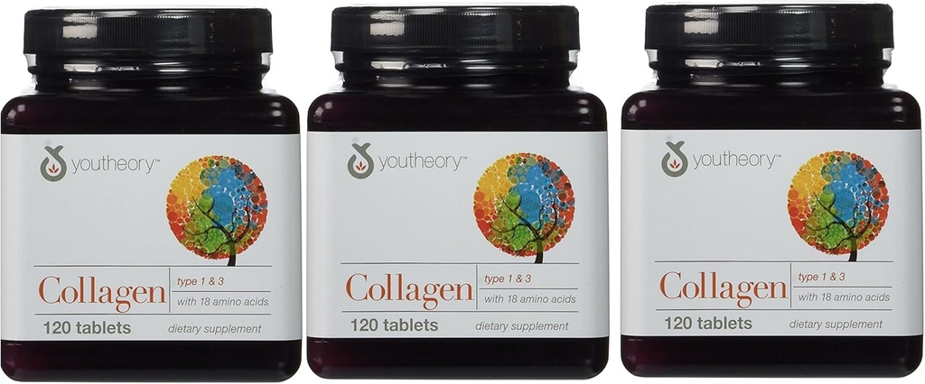 YouTheory Collagen, Type 1 & 3, 120 tablet (Pack of 3)