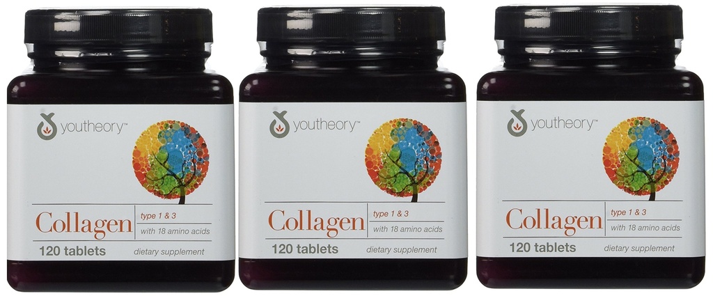 YouTheory Collagen, Type 1 & 3, 120 tablet (Pack of 3)