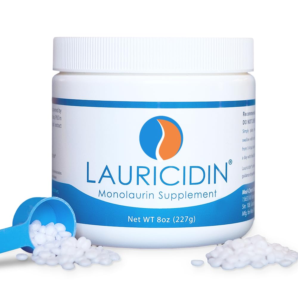 Lauricidin- Το αρχικό συμπλήρωμα μονολαουρίνης- 3000mg ανά σερβιρίσματος- 227g ανά βάζο (Essential Immune Support and Gut Health)