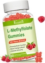 L-Methylfolate 15 mg Gummies with Torch B12, Folate Supplement for Mood, Brain Health, Immune Support, Raspberry Flavor, 60