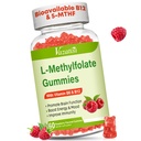 L-Methylfolate 15 mg Gummies with Torch B12, Folate Supplement for Mood, Brain Health, Immune Support, Raspberry Flavor, 60
