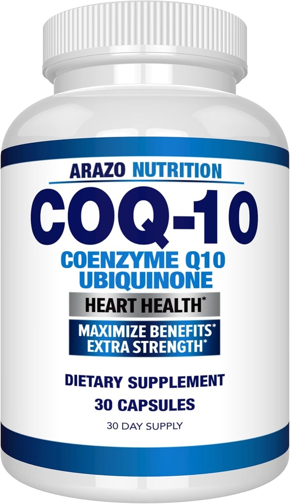 Arazo Beslenme CoQ10 Ubiquinone Coenzyme Q10-200 mg En Güçlü Beslenme Tamamı - Soyunma ile Yüksek Ab Capsules