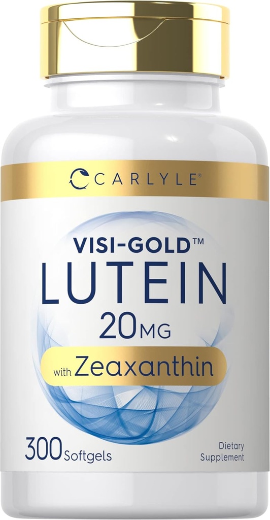 Carlyle Lutein ve Zeaxanthin 20mg | 300 Softgels | Eye Health Vitamins | Non-GMO & Gluten Free Supplement Supplement Supplement