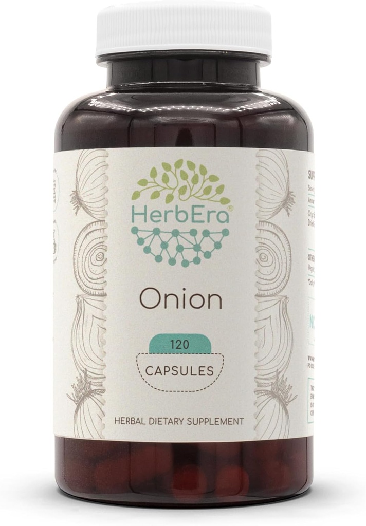 HerbEra Onion 120 Capsules, 500 mg, Onion (Allium Cepa)
