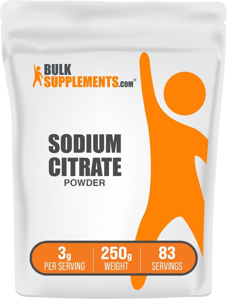 BulkSupplements.com sodyum Citrate Toz - sodyum Citrate Food Grade, Emulsifier, Flavor Advancedr - Gluten Free, 3g per Service, 250g (8.8 oz) (Pack of 1)