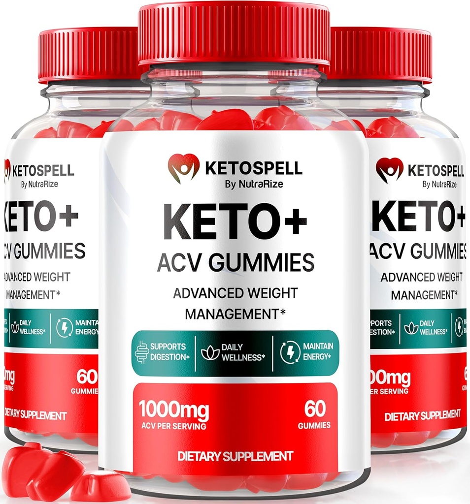 (3 Πακέτο) Keto Spell ACV Gummies, KetoSpell Keto ACV Advanced Weight Loss Formula, Όλα τα φυσικά μηλίτη μηλίτη 1000MG, KetoSpell Keto + συμπλήρωμα ACV, Gomitas Κριτικές (180 Gummies)