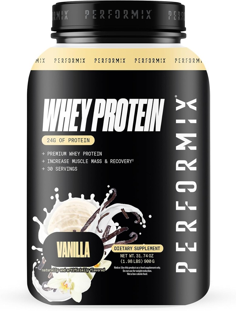 PERFORMIX - Whey proteini Isolate - Protein 24g - BCAAs 5.4g - 110 Calories - Kas Building & Post Workout Recovery -% 100 Whey Protein Toz - 1.98 lbs - 30 Hizmet - Vanilla