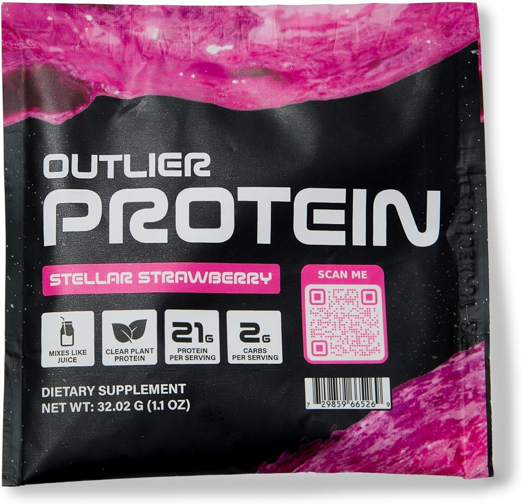 Bitki bazlı Clear Protein Strawberry - Vejetaryen & Vegan - Digest, Gluten Free, Sugar Free, Soy Free (25 Single-Serving Packets, Strawberry)