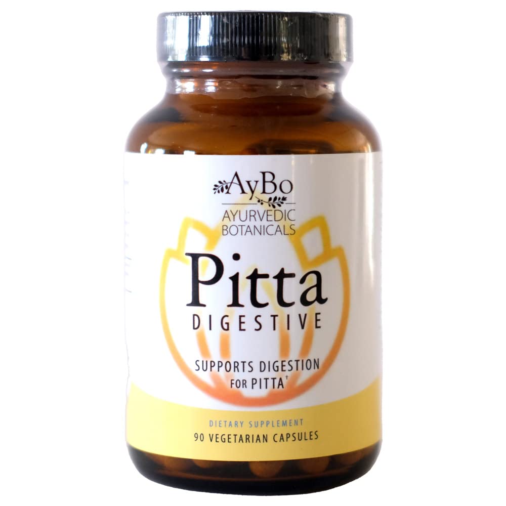AyBo - Pitta Digestive, υποστηρίζει πέψη για Pitta Dosha, οργανικό συμπλήρωμα βοτάνων, 90 κάψουλες χορτοφάγων