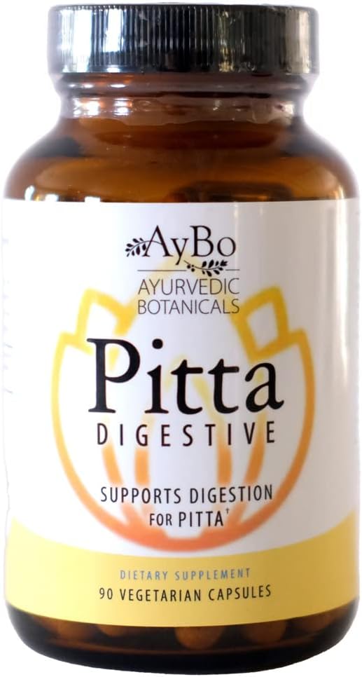 AyBo - Pitta Digestive, Pitta Dosha, Organik Herbal Supplement, 90 Vegetarian Capsules