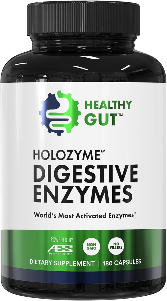 Sağlıklı Gut HoloZyme Max Strength Digestive Enzymes | Inulinase, Amyloglucosidase & Invertase for FSUNAP Support | Pro, Amylase & Lactase for Bloating, Gas & Indigestion | 90 Servisler
