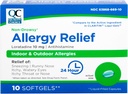 Allergy Relief Quality Choice, 24 ώρες μη υπνηλία Αλλεργία Ανακούφιση για Αλλεργίες εσωτερικού χώρου & εξωτερικού χώρου, Αντιισταμινική Λοραταδίνη 10 mg, Υγρά Γεμισμένα Softgels, 10 Count