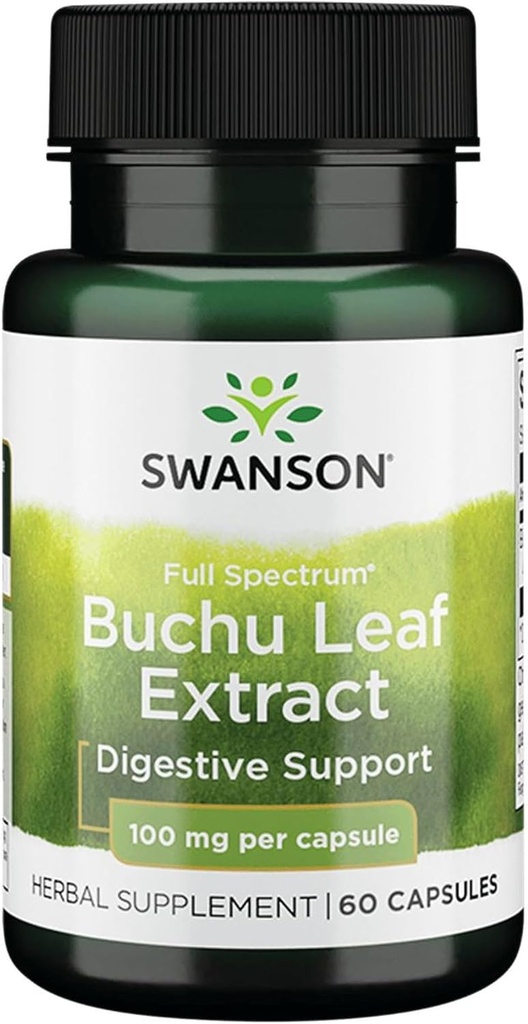 Swanson Buchu Leaf - 4:1 Ekstraksiyon - Herbal Supplement - (60 Capsules, 100 mg Her)