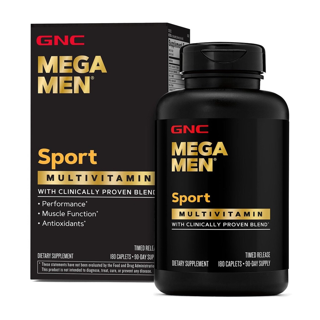 Mega Men Sport Multivitamin Caplets, Αθλητική Απόδοση Διατροφή, Μυική Λειτουργία, Κλινικά Αποδεδειγμένα για να αισθανθείτε καλύτερα, Αντιοξειδωτικά, Β Βιταμίνες, Παραγωγή Ενέργειας, Χρονική Κυκλοφορία, 180 ct