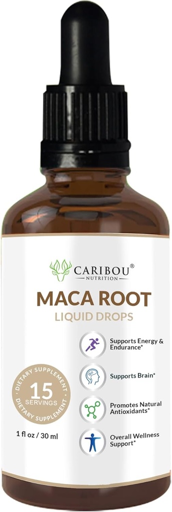 Maca Root Liquid Organic Drops | Maca Root Extract | Maca Supplement for Advancedd Mood & Vitality | Vegan, Non-GMO, Gluten & Alkol Ücretsiz | 1 Fl Oz Oz