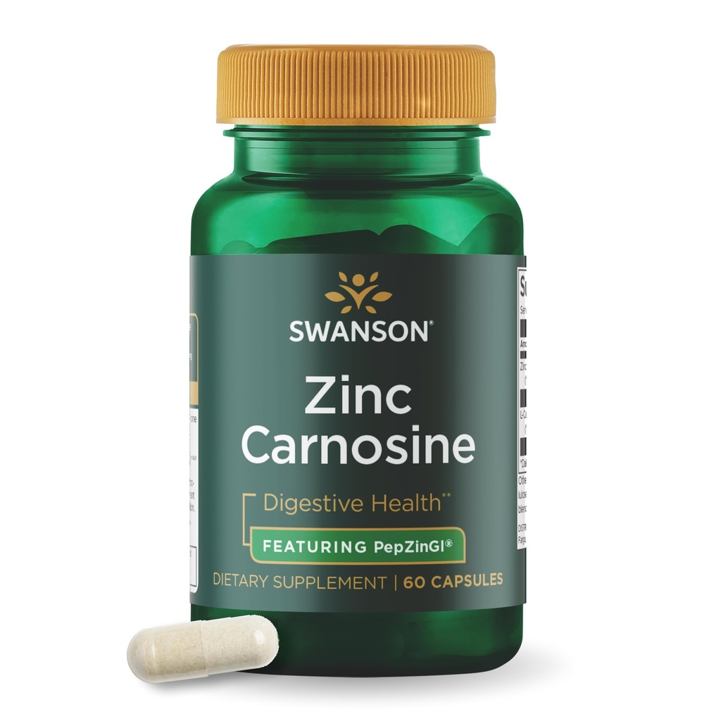Swanson Ultra çinko Carnosine (PepZinGI) - 60 Capsules - Gastrik Health, Digestive Support ve Stomach Microbial Balance