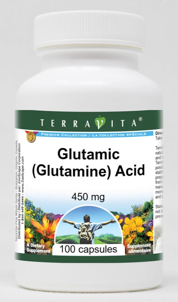 Glutamic (Glutamine) Asit - 450 mg (100 Capsules, ZIN: 513331)
