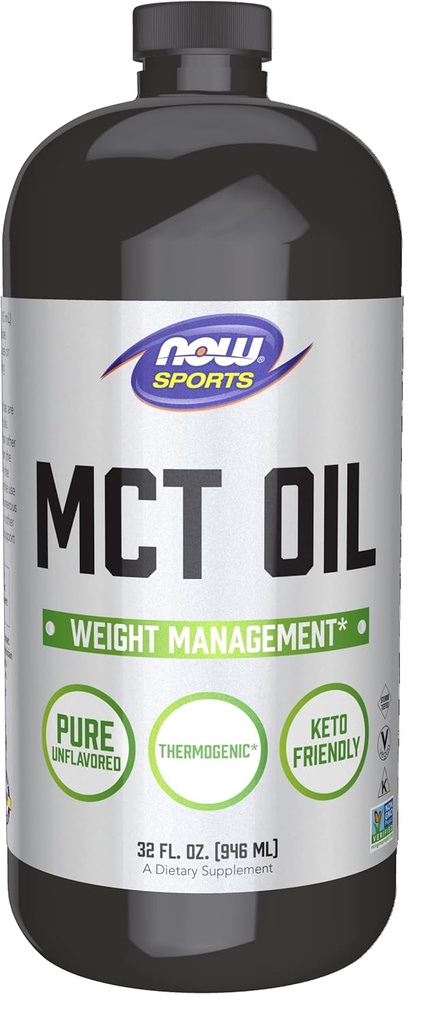 Şimdi Gıdalar Spor Beslenme, MCT (Medium-chain triglycerides) Petrol 14 g, Kilo Yönetimi, Sıvı, 32-Ounce