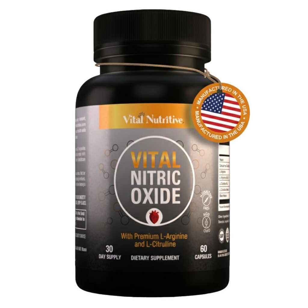 İnsanlar için Vital Nitrik Oksit Supplements - Erkekler için İşout ATM Supplement - Nitrous Oksit Kan Akışı, Kan Baskısı, Enerji & İşout Performansı L Arginine L Citruline-30 Days Supply