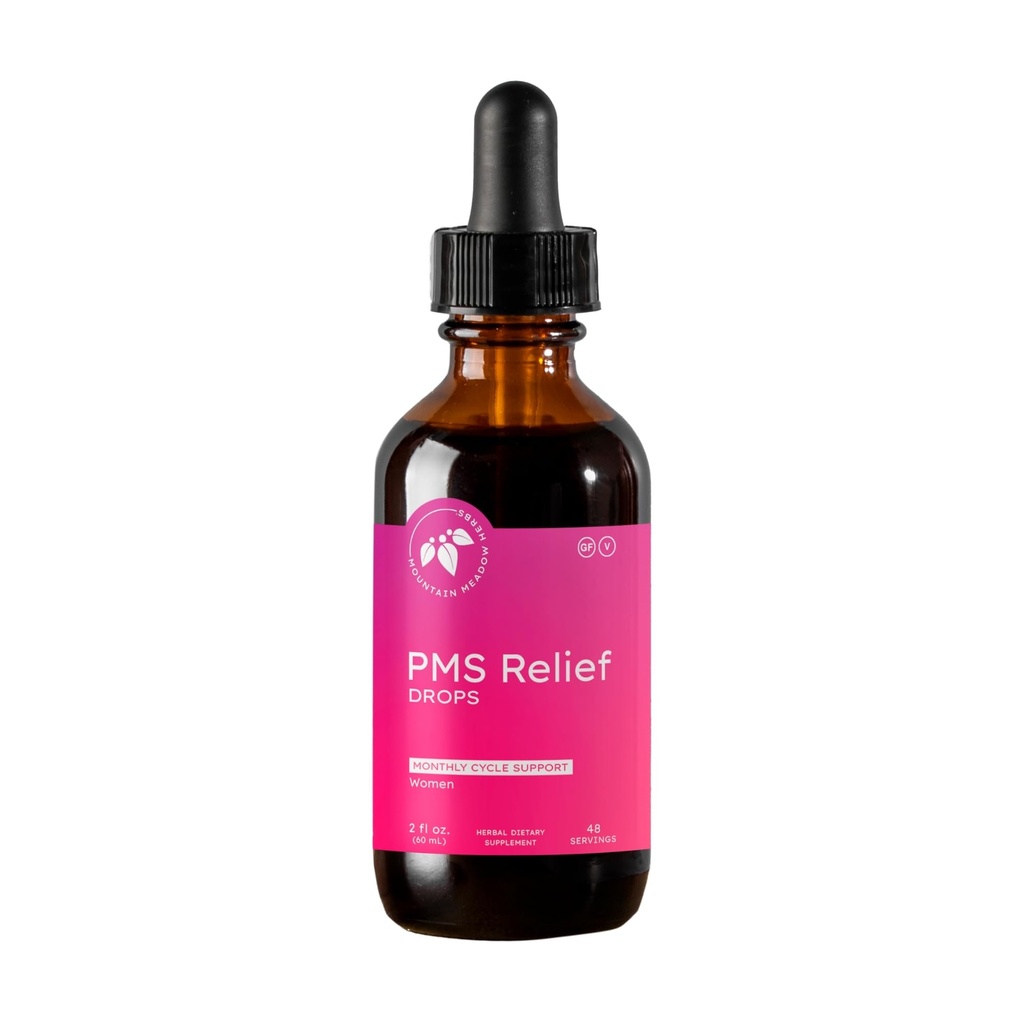 Mountain Meadow Herbs PMS Relief Drops | Sıvı Herbal Supplement for Menstrual period Discomfort | PMS Cramps, Mood Swings & Acne with Chaste Tree Berry (Vitex) & Wild Yam 2oz