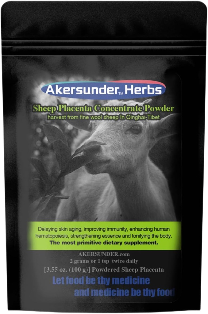 Qinghai-Tibet Plateau Sheep Ovine Placenta Extract Concentrate Freeze-Dried Powder 100 Grams, Goat Embryo Essence. Certified Organic