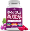 NEW AGE Milk Thistle NAC Chanca Piedra Beet Root Artichoke Dandelion Root Astragalus - Συν TUDCA & Ginger - 60 Count