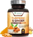 Turmeric Curcumin Supplement 1950mg - 95% Κουρκουμινοειδή με οργανική κουρκουμά & Ginger, BioPerine Μαύρο Πιπέρι για την Καλύτερη Απορρόφηση, Vegan Κοινή Υποστήριξη της Φύσης, Μη-ΓΤΟ, Εμφιαλωμένο στις ΗΠΑ - 240 Κάψουλες