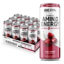 Optimum Beslenme Amino Enerji Koling Hydration Drink, Electrolytes, Caffeine, Amino Asits, BCAAs, Sugar Free, Juicy Cherry, 12 Fl Oz, 12 Pack (Pazar Mayıs Vary)