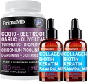 Sıvı Collagen Biotin (2pk) ve Nitrik Oksit (1pk) Tamam Sche - Saç, Skin, Nails, Heart, Circulatory ve Lipid Support - Non-GMO, Vegan, Gluten-Free
