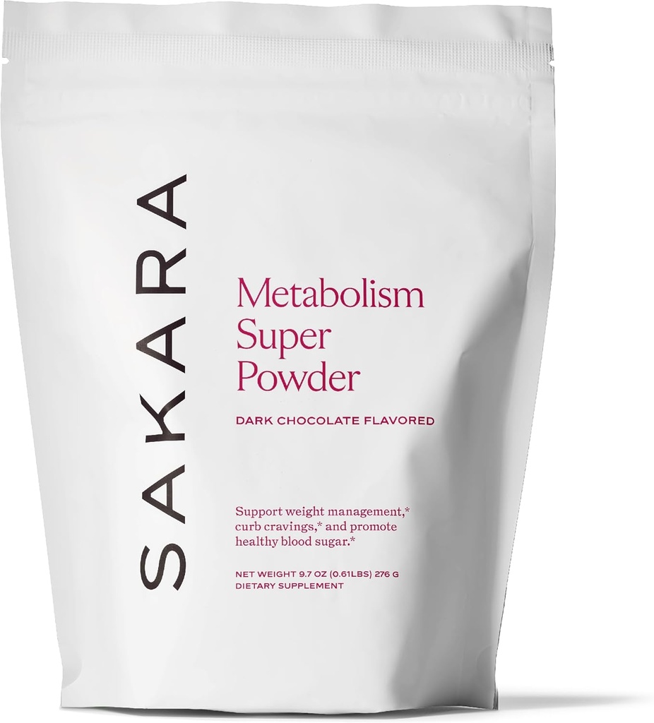 SAKARA Μεταβολισμός Super Powder – Φυσική υποστήριξη για τον έλεγχο της όρεξης, την υποστήριξη διαχείρισης του βάρους και τις καμπύλες C Vegan, μη ΓΤΟ, Σοκολάτα Γεύση – 24 Υπηρεσίες