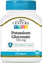 21st Century Potassium 595 mg Tablets, 110 Count (Pack of 3)