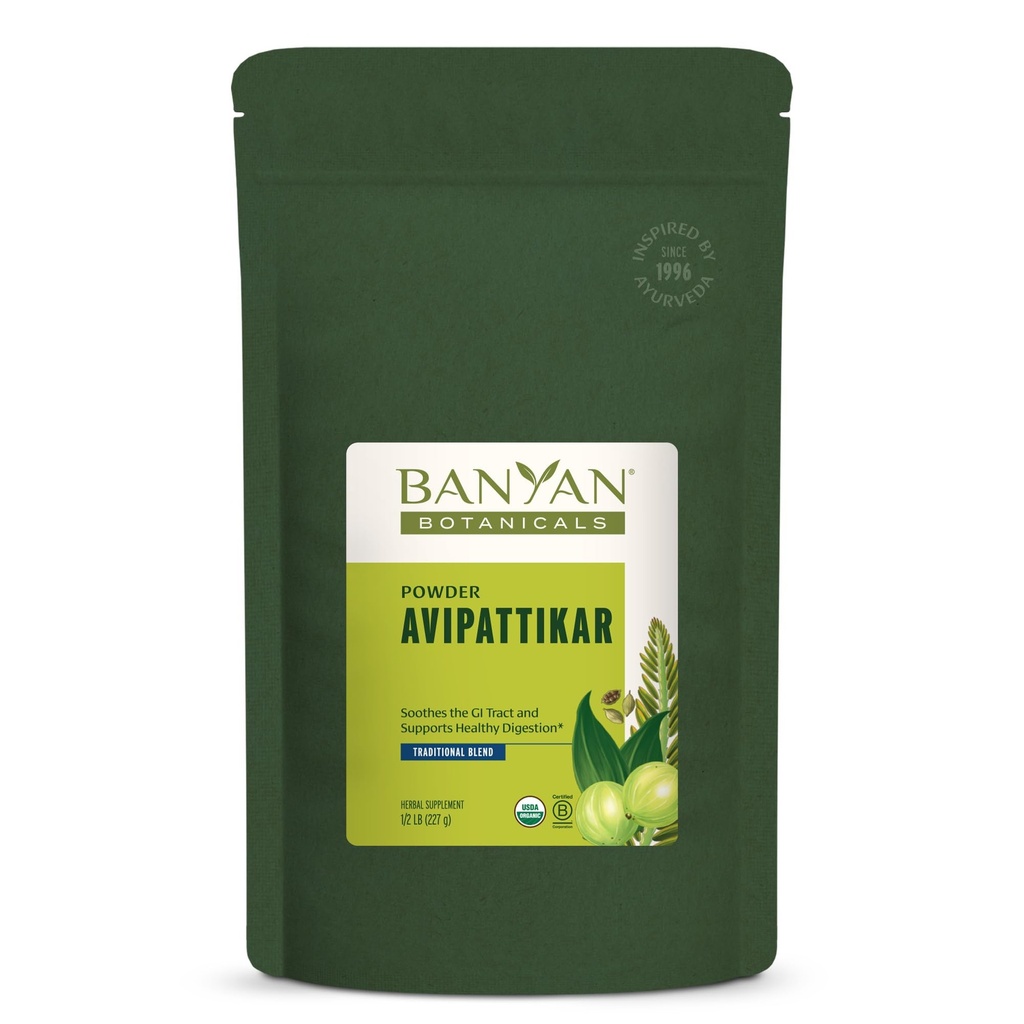 Banyan Botaniks Avipattikar Toz – Organik Digestion Supplement with Ginger, Cardamom & Vidanga - Sağlıklı Stomach Asit Dengesi* – 1⁄2 lb. – Non-GMO Sustainable Sourced Vegan
