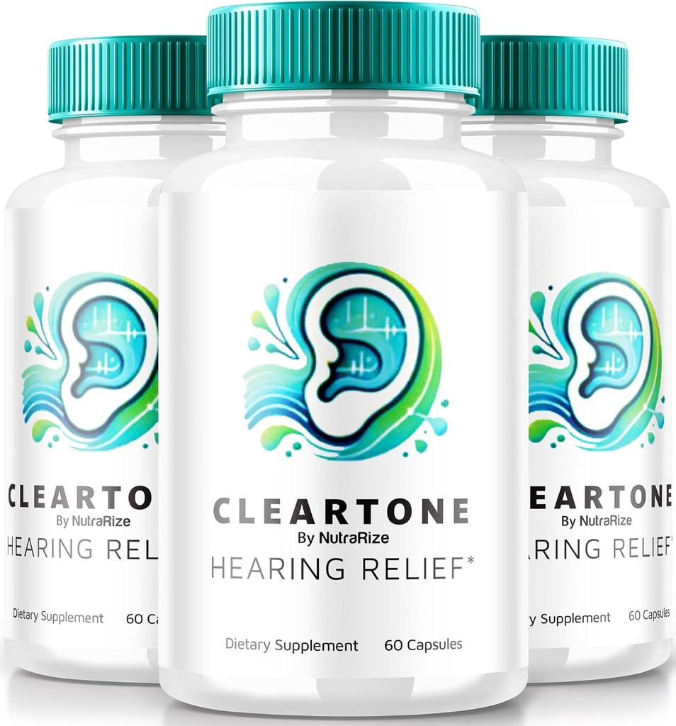 NutraRize (3 Pack) ClearTone Tinnitus, Clear Tone Pills for Hear, ClearTone Pills Supplement for General Ear Health, Resmi Auditory Support Capsules, ClearTones Review (180 Capsules)