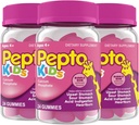 Pepto Kids Gummies, Relieve Occasional Upset Stomach, Acid Indigestion, Sour Stomach ve Heartburn, 72 Toplam (3 Paketler)