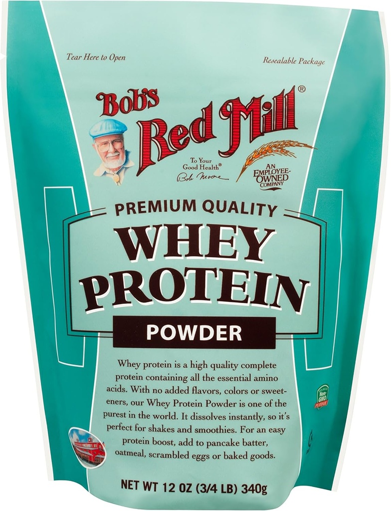 Bob's Red Mill Whey Protein Toz 12ounce Paket Vary, Red, unflavored, 12 Ounce