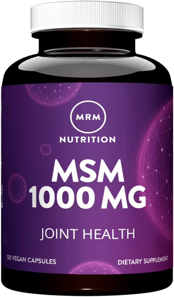 MRM Beslenme MSM 1000 mg | Pure Torch-sulfonyl-Methane Capsules | Ortak, Saç, Skin & Nail Desteği | Bio available Sulfur Supplement | Vegan + Gluten-Free | 120 Hizmet