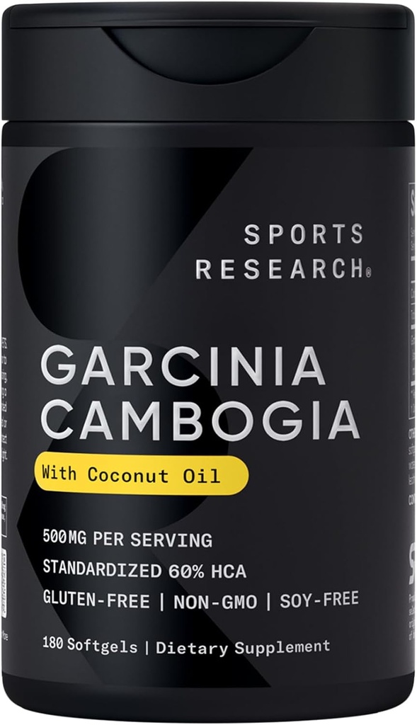 Sports Research Garcinia Cambogia Extract (60% HCA) με Extra Virgin Organic Coconut Oil 