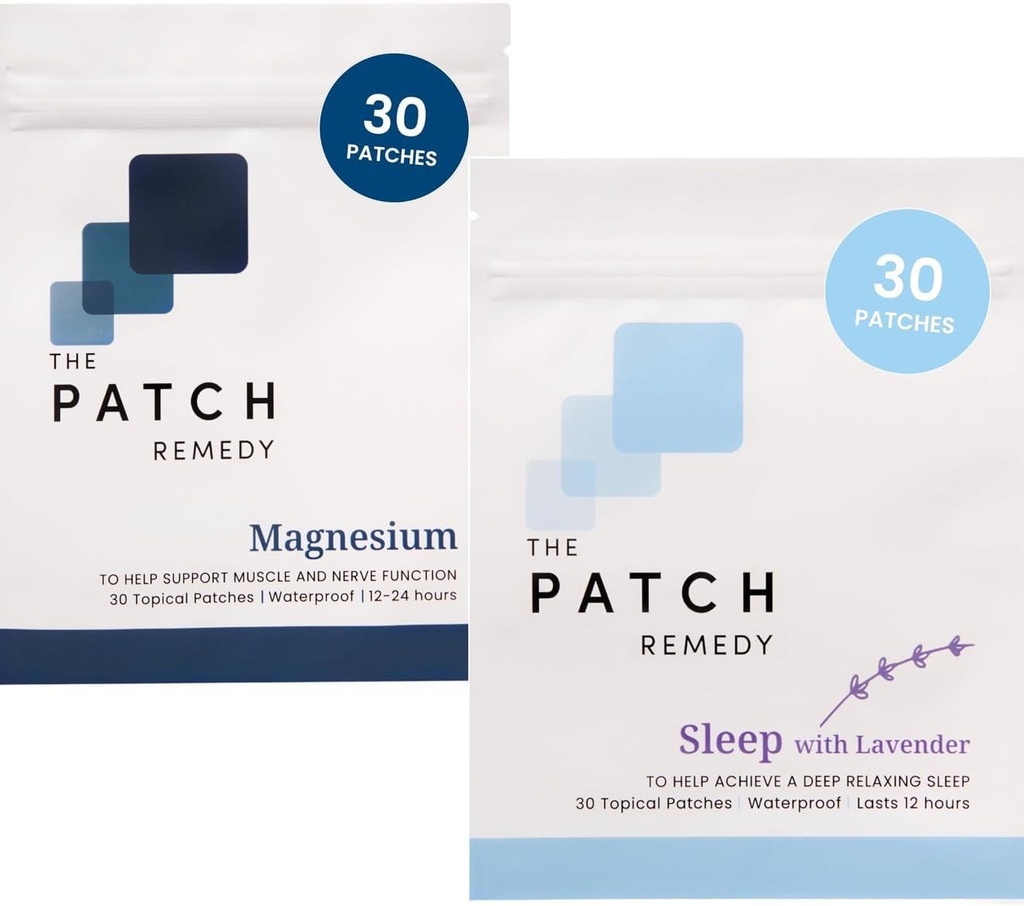 Το Patch Remedy Sleep & Recovery Bundle - (60 Patches) Essential Evening Relaxation & Muscle Recovery Kit με το Sleep Lavender Patch & Magnesium Glycinate Patch