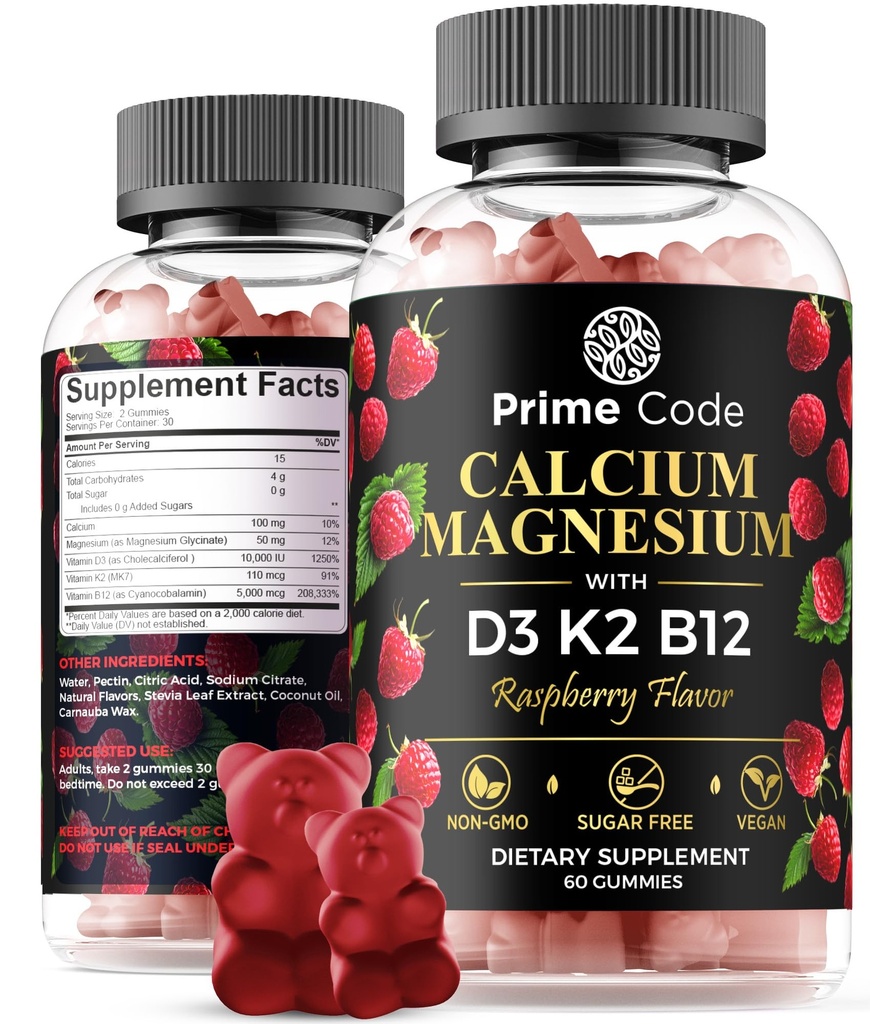[1'de 5] Kadınlar ve Erkekler için Magnezyum Vitamin B12 Vitamin K2 & Vitamin D3 | Yetişkin 100 mg için Magnezyum Supplement, Yetişkin 50 mg | Vegan | Non-GMOMOB