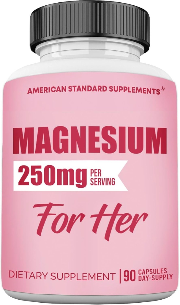 Kadınlar için 250 mg Per One Capsule, Magnezyum Glycinate Chelated for Her, 90 Capsules, 90 Days Supply