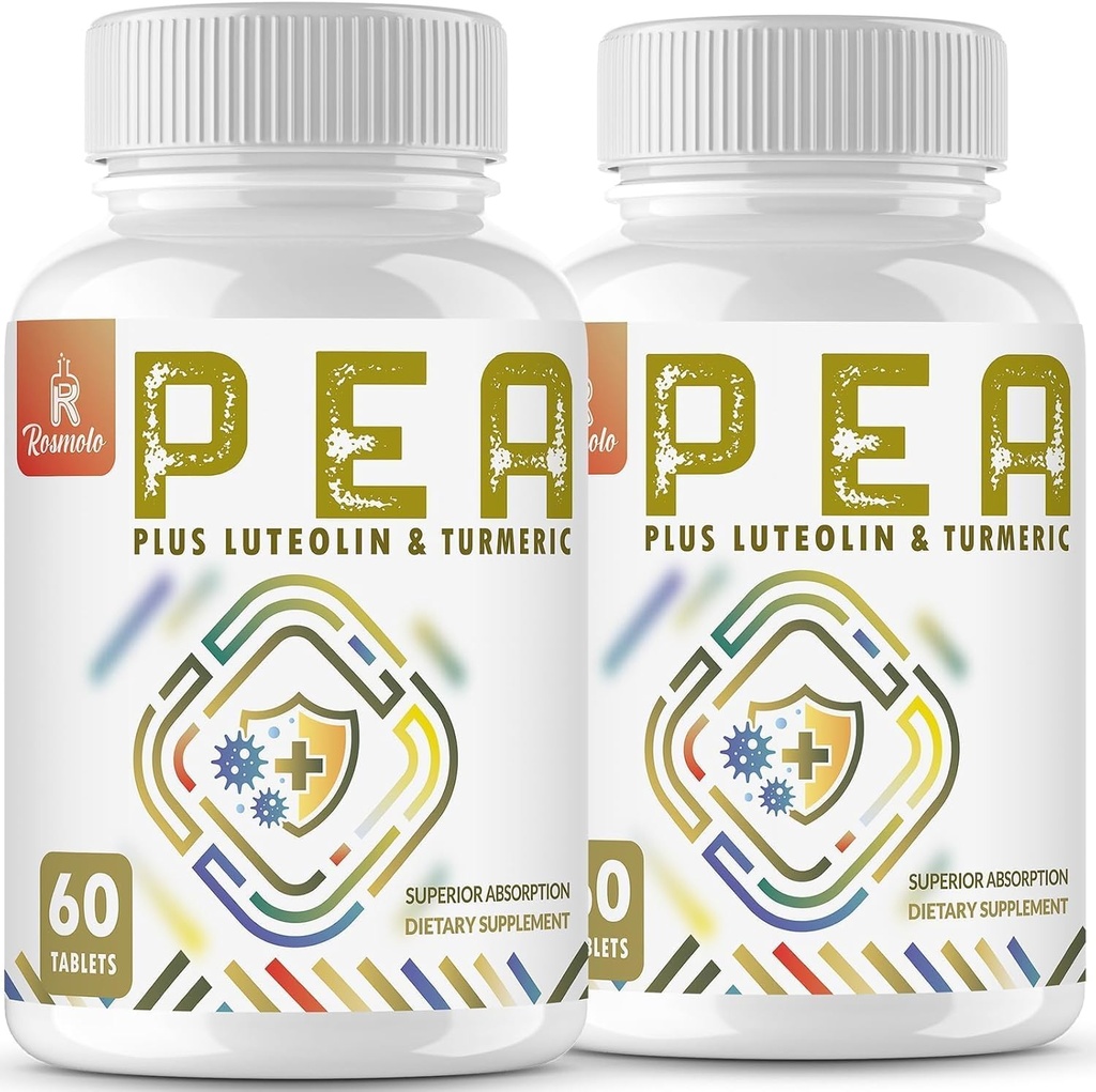 1500 MG Palmitoylolamid ile Luteolin 98 & Turmeric, High Abors, Micronized Pea Supplement for Discomfort Management- USA Made - 120 Tablet