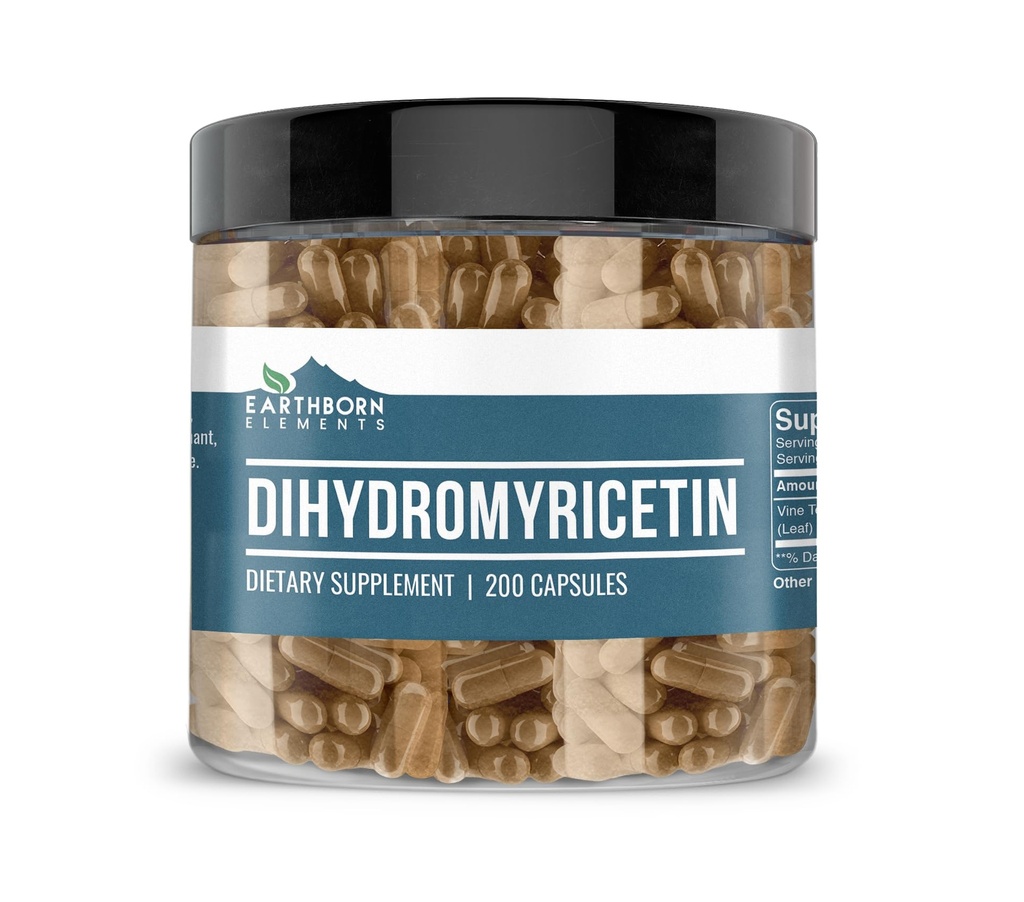 Earthborn Elements DHM Dihidrmyricetin 200 Capsules, Pure & Undiled, No Wordss